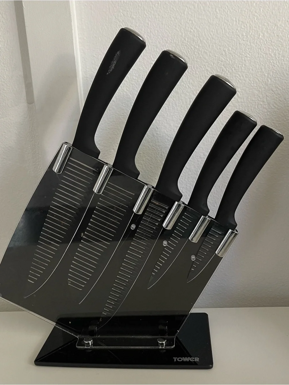 Tower Countertop Knife Knives Set Compact Cutlery